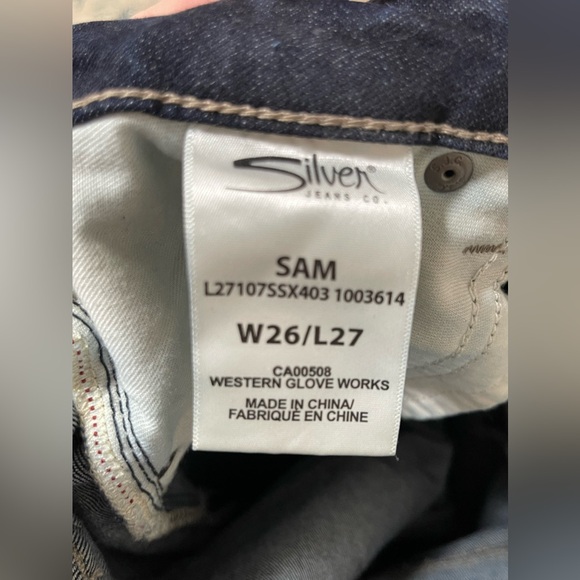 SILVER JEAN Sam Boyfriend Mid Rise Slim Leg Slightly Distressed W26/L27 - Picture 8 of 8